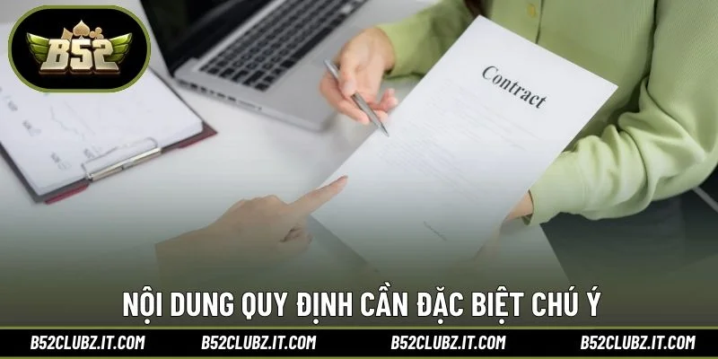 Nội dung quy định cần đặc biệt chú ý